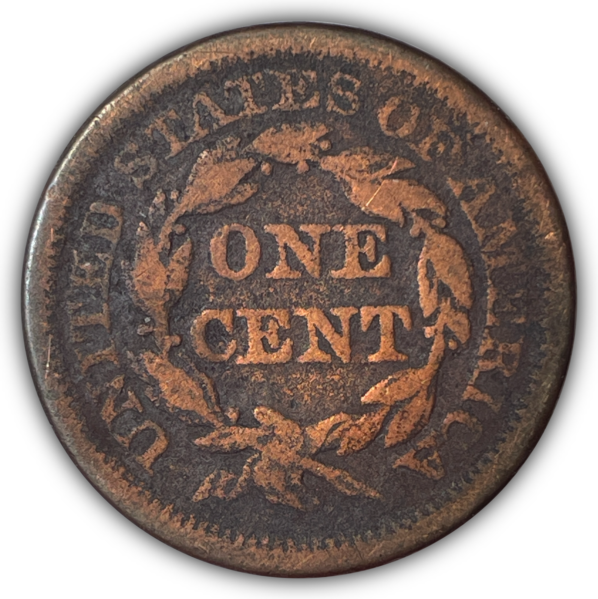 1854 Braided Hair Large Cent Very Good VG Coin #21490 | eBay