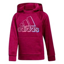 ADIDAS Girls Poly Fleece Hoodie NWT Size 7/8 or 14 Purple Burgundy 