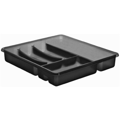 Besteckkasten Einsatz Schublade 6 Leer Fächer Basic anthrazit schwarz Kunststoff