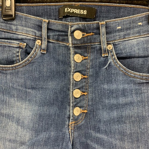 Express Jeans Damen 6 Regular Blau Crop Legging Skinny Stretch High Rise 32x26 - Bild 4 von 17