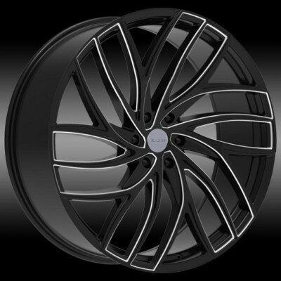 24'' Inch Black Milled Velocity Vw38 M 6x139.7 6x5.5 Wheels Rims Elure 056