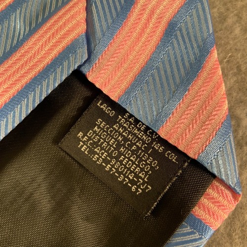 Tiziano Italy Men's Tie Italian Striped Design Pattern pink blue - Picture 5 of 7
