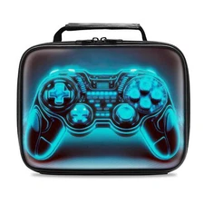 Gamer Lunch Box for Boys Insulated Leather Video Game Lunch Bag for School