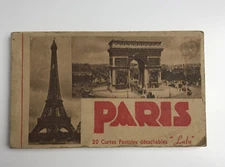 Vintage “Lulu” Paris Postcard Book 1930s 20 Unused B&W Cards