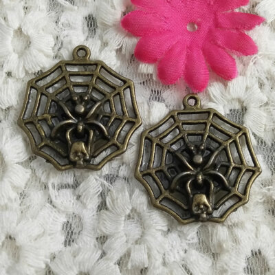 Free Ship 18 Pcs Bronze Plated Cobweb Charms Pendant 30X27MM H-2015