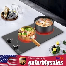 Electric Hob Cook Top Stove 110V Induction Cooktop 2 Burners Ceramic Cooktop