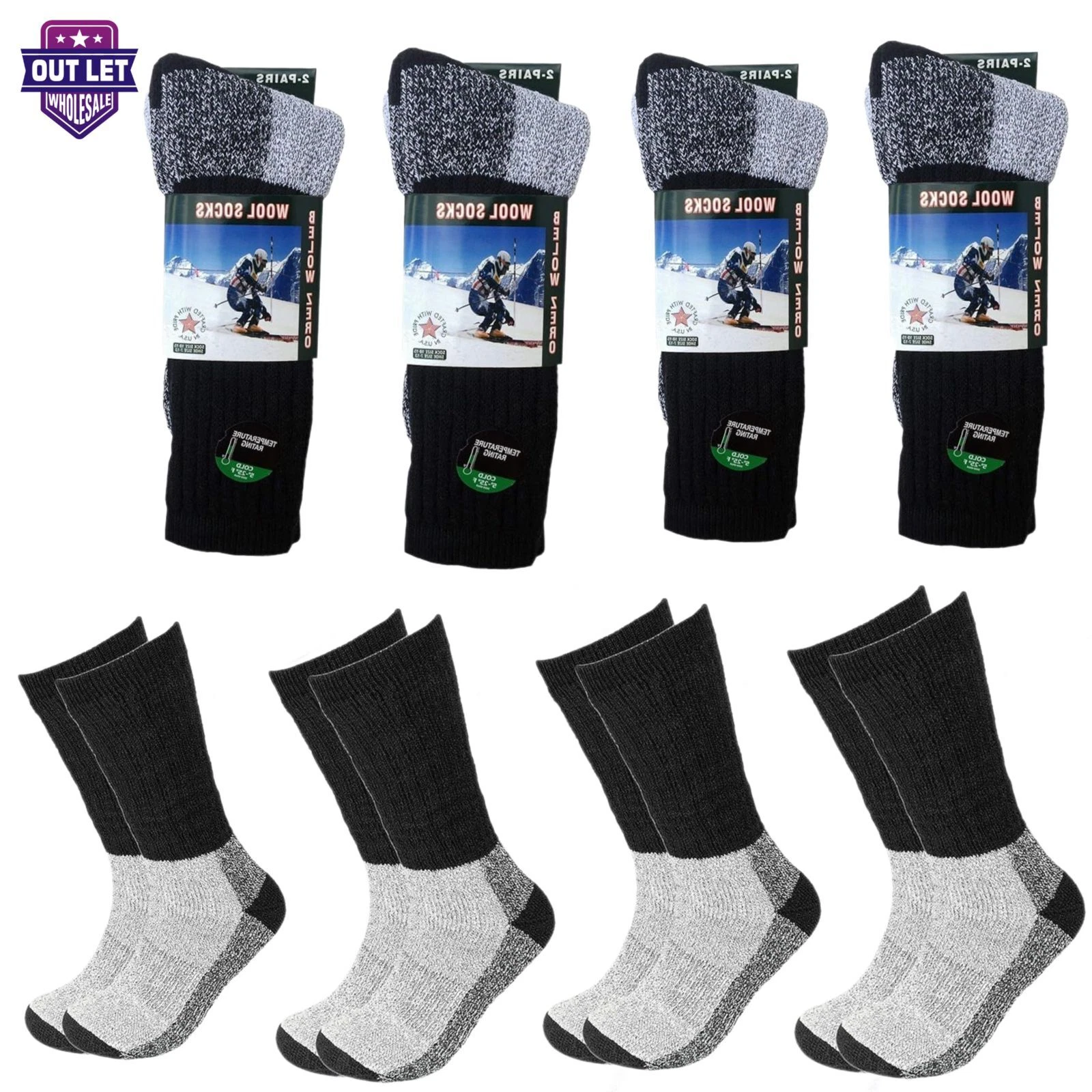 Wholesale Bulk Lots Men Merino Wool Socks Thermal Socks Insulated Cold Weather
Opens in a new window