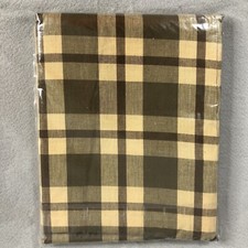 Country Plaid Shower Curtain Tan Brown Farmhouse Primitive Lodge 72x72 NEW