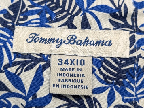Tommy Bahama Shorts Mens 34W 10" Blue Beach Coast Linen Embroidered Logo $99 - Picture 2 of 15