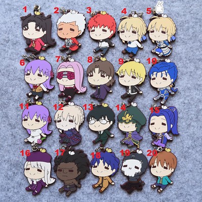 Anime Fate/stay night Heavens Feel Saber Caster Rider Keychain Rubber Strap Gift