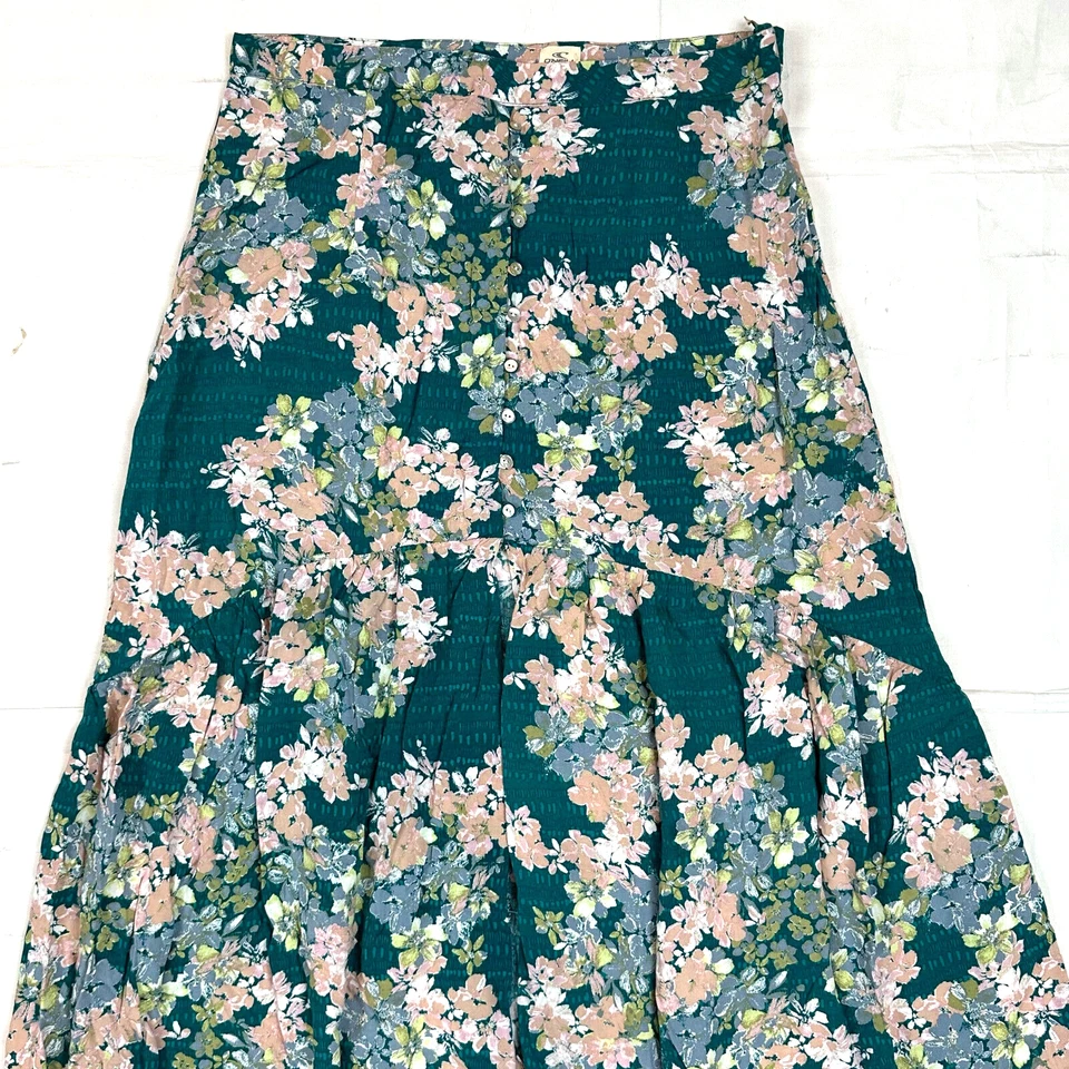 O'NEILL Womens Juniors size L Samara Floral Print Maxi Button Front Split Skirt - Image 4 of 4