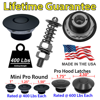 Hood Pins Push Button Latch Pro Series Black Hood Latch Quick Latch NHRA Moroso