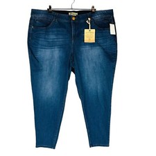 New Democracy Womans Sz 24W Ab Solution Blue Stretch Jeans Comfort Waist NWT