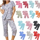 Plus Size Women Summer Pyjama Set Pjs Short Sleeve Loungewear Nightwear 12-28 AU
