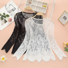 Camicie Trasparenti In Pizzo Con Maniche Lunghe Floral