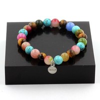 Armband Perlen Tigerauge+Turmalin Mehrfarbig+Turmalin Made In Germany