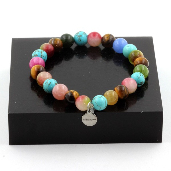 Armband Perlen Tigerauge+Turmalin Mehrfarbig+Turmalin Made In Germany-image