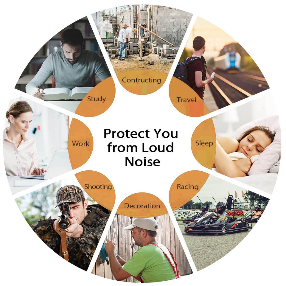 Lote de 600 tapones para los oídos a granel espuma naranja suave sueño viaje ruido disparo tapones para los oídos Foto 4 de 4