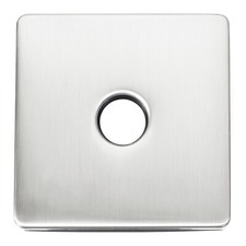 Quadratische Duscharmatur-Blende, 3,5" Edelstahl-Rosette mit 20 mm DM., Silber