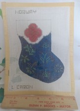 Caron Collection Needlepoint Norway Stocking Hand Painted Canvas NEW