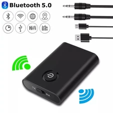 Bluetooth 5.0 Transmitter Receiver 2 IN 1 Wireless Audio 3.5mm Jack Aux Adapter