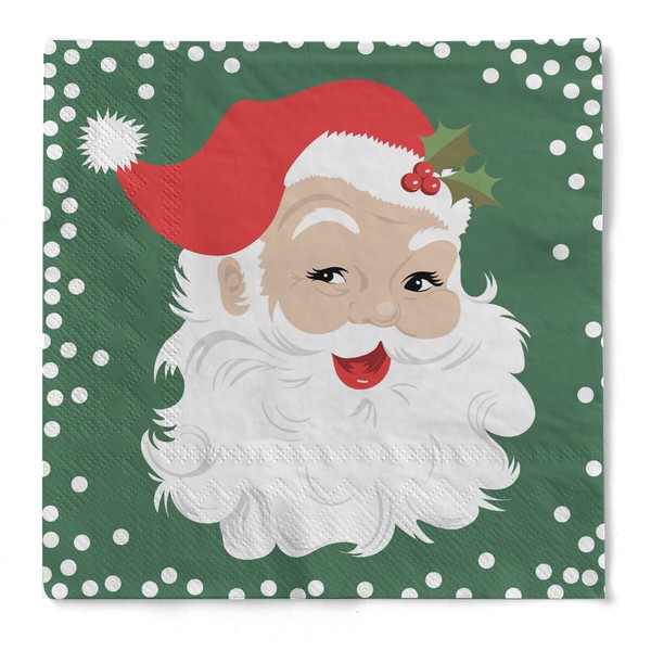 "Serviette \"Happy Santa\" In GrüN Aus Tissue 33 X 33 Cm, 20 StüCk"-image