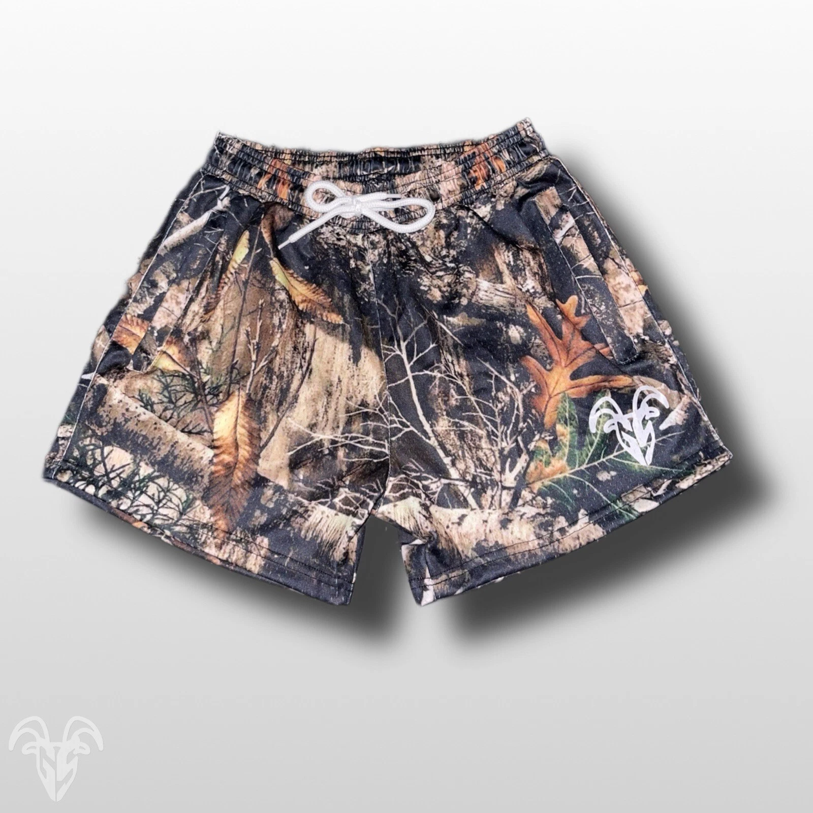 5 in Inseam Goat Strength Mesh Camouflage Shorts (Hunter Camo Design)