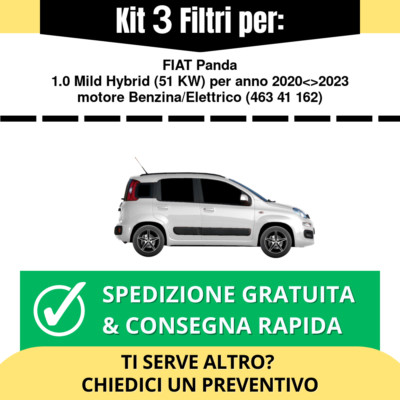 Kit Tagliando 3 Filtri Per FIAT Panda 1.0 Mild Hybrid 2020-2023 | Filtro Olio, Aria E Abitacolo - Foto 7