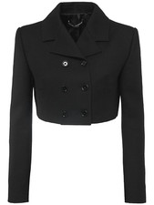 DOLCE&GABBANA Black Wool Double Breasted Cropped Blazer Jacket New & Authentic