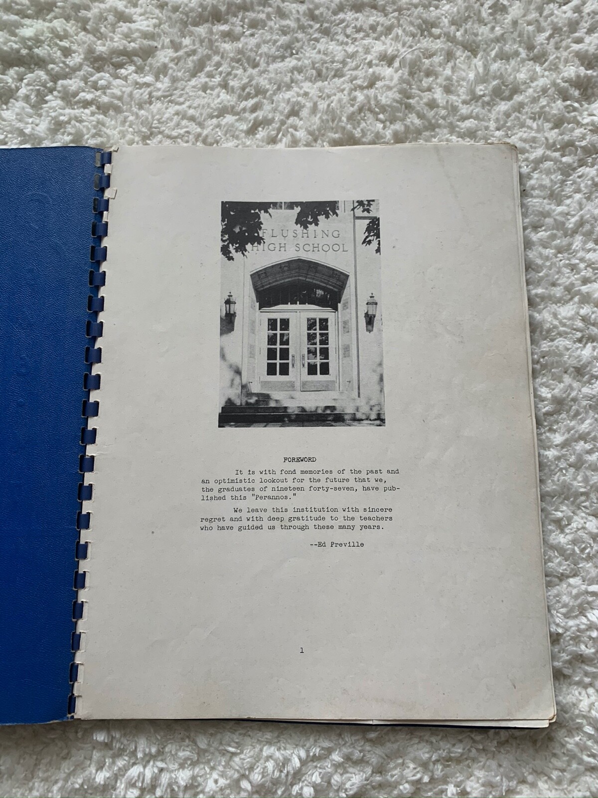 Flushing High School Yearbook 194647 "Perannos" 46 47 Flushing