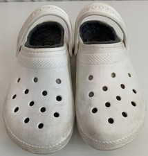 Crocs Classic Faux Fur Lined White Clog Casual Shoes 20359 Woman  s Size 7 Dual