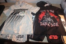 2pk Star Wars Short Sleeve Hooded T-Shirt  Shorts Sets sz 4 Baby Yoda Darth Vad