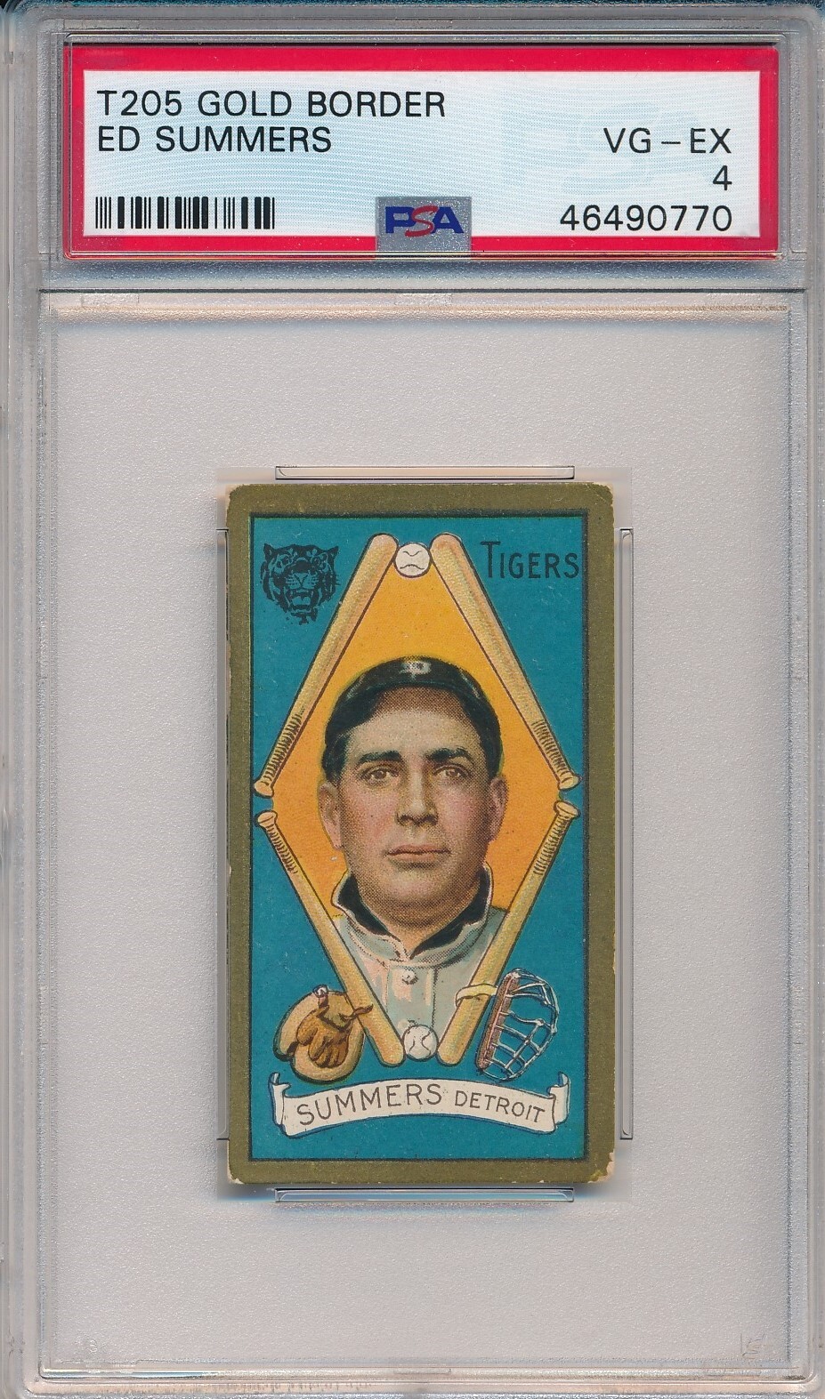 1911 T205 PIEDMONT - ED SUMMERS - PSA 4 VG-EX (SVSC) CENTERED!