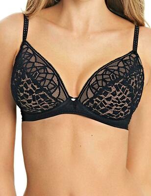 Freya Soiree Lace Padded Plunge Bra Black 5013 Sexy New Freya Lingerie