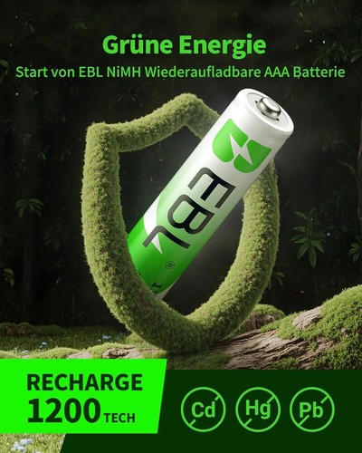 EBL AAA Akku 1100Mah 8 Stück - Wiederaufladbare Batterien AAA, Typ NI-MH Batteri - Bild 5 von 7