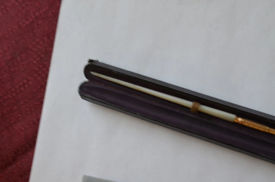 винтажная антикварная перьевая ручка погружная ручка в коробке перламутровое золото Aiken Lambert - Изображение 4 из 4