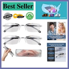 Lifestyle Enhancing 2 Pcs Auto Focus Reading Glasses for Men - Anti Blue Light
