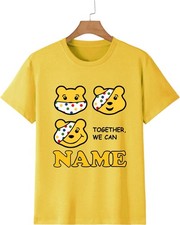 Personalised Kids Spotty Pudsey Bear T-Shirt, Custom Name Pudsey Design Tee