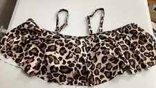 Womens New Without Tags Cheetah Bikini Top With Sleeves Size XXL