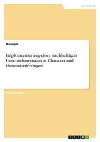 Implementierung Einer Nachhaltigen Unternehmenskultur. Chancen Und...