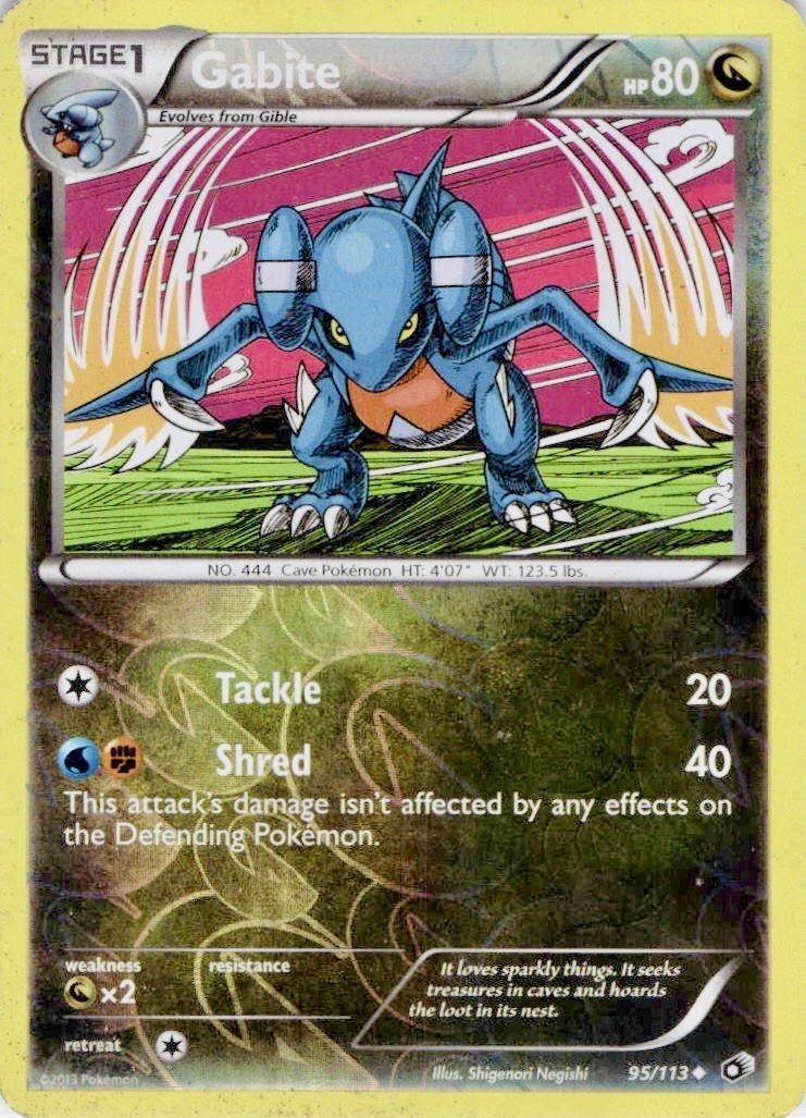 Gabite 95/113 Uncommon Legendary Treasures Pokemon Reverse Holo Lightly Played