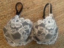 Victorias Secret Body By Victoria Lined Demi Bra Sz 32 DDD Beige Black White