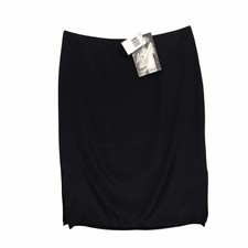VTG 90 s Y2K Betsey Johnson 100 Silk Skirt NWT Black Classic Straight Read Sz L