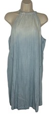 Anthropologie Cloth + Stone Sleeveless Halter Mini Chambray Dress Sz Small