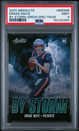 2024 PANINI ABSOLUTE BY STORM GREEN SPECTRUM DRAKE MAYE ROOKIE RC 2/25 PSA 9