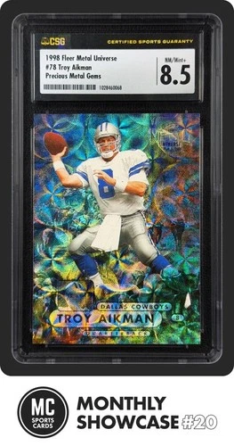 TROY AIKMAN CSG 8.5 1998 FLEER METAL UNIVERSE #78 PRECIOUS METAL GEMS PMG 07/50