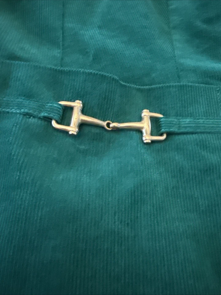 Chaqueta Blazer Mujer Vintage Verde Esmeralda Pana con Hebillas/Botones Dorados 14 Foto 2 de 4