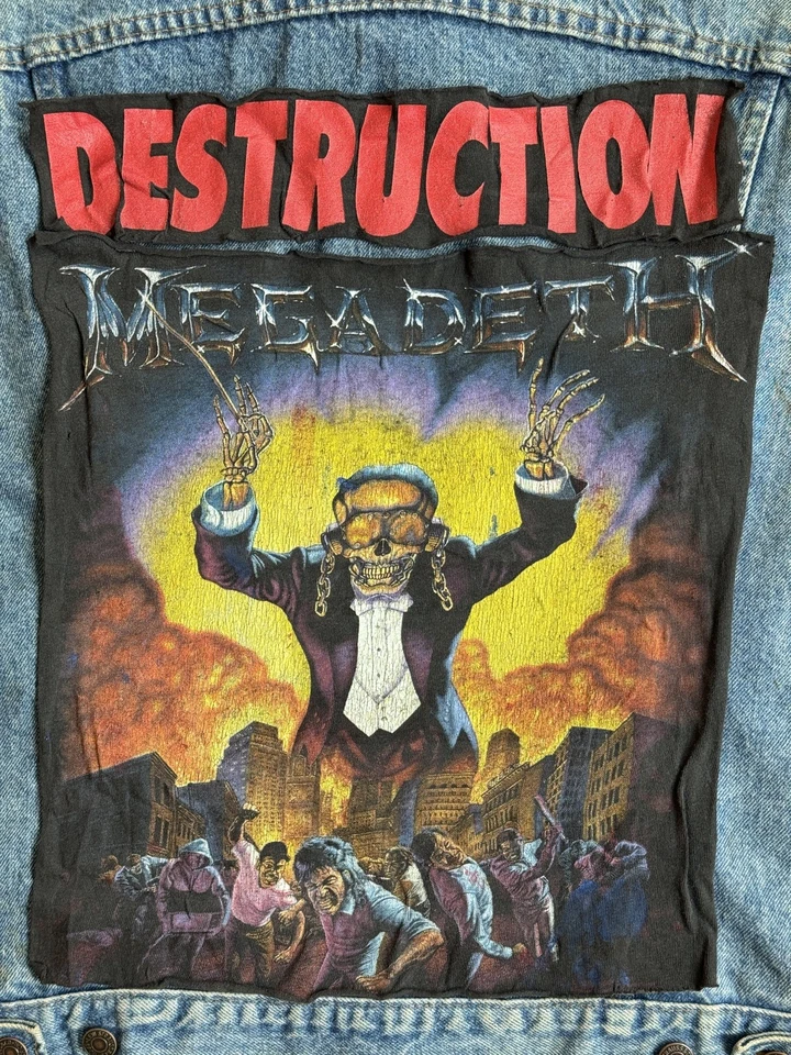 1980s Levi’s Denim Vest Heavy Metal Bands Megadeth Slayer Patches Guns N Roses  - Image 4 of 4