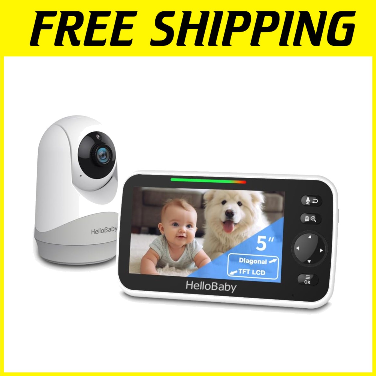 Rechargeable Baby Monitor with 16-Hour Battery