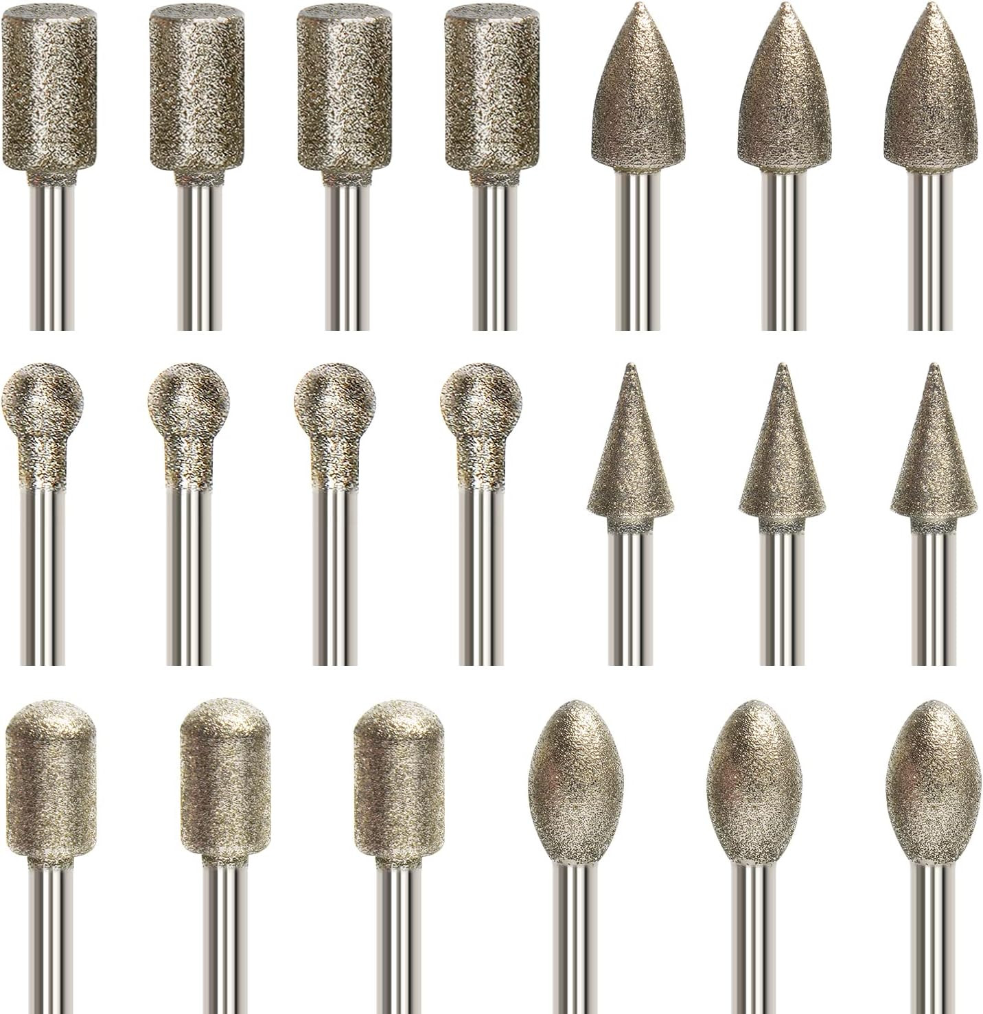Kit 20 Frese Diamantate Professionali: Punte Trapano Pietra Marmo